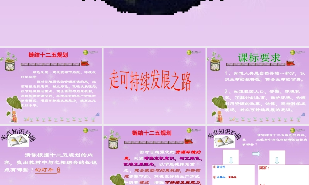 九年级政治全册 第八课走可持续发展之路课件 鲁教版 课件