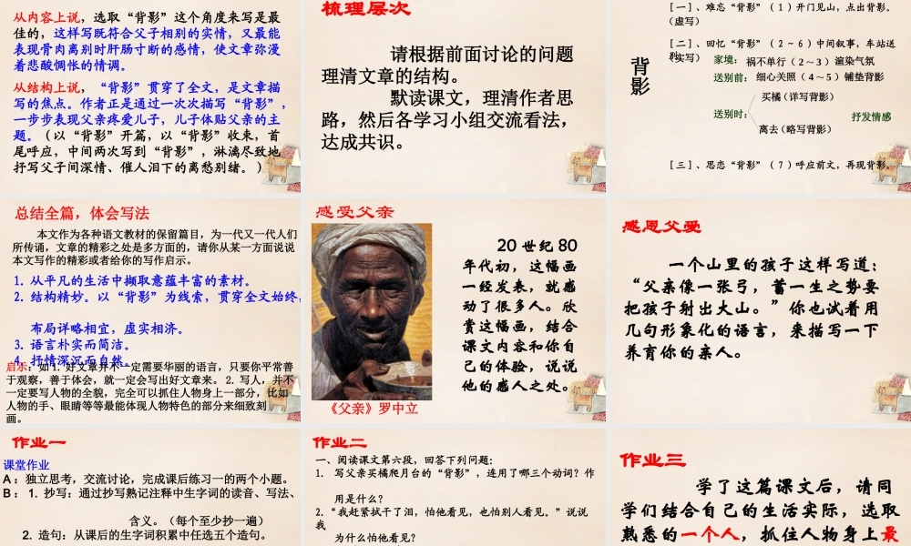 八年级语文下册 1(背影)课件 (新版)语文版 课件