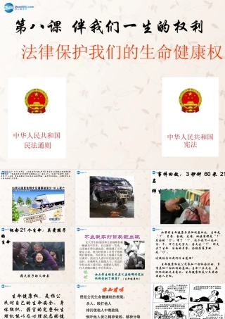 八年级政治上册 8.1 法律保护我们的生命健康权课件 鲁教版 课件