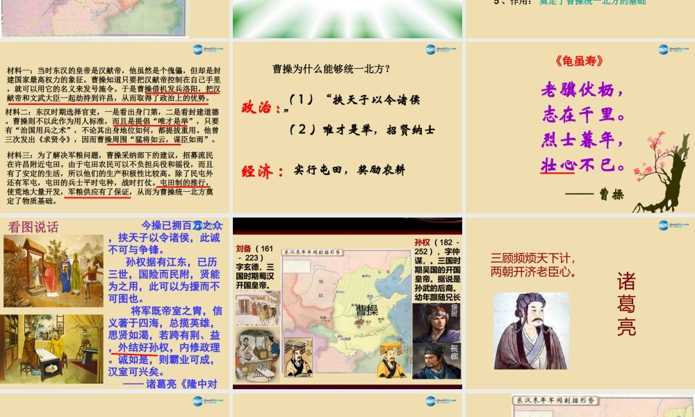 中考历史(三国鼎立)复习课件2 课件
