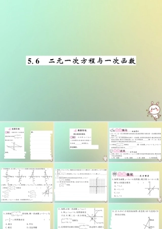 八年级数学上册 第五章 二元一次方程组 5.6 二元一次方程与一次函数习题课件 (新版)北师大版 课件