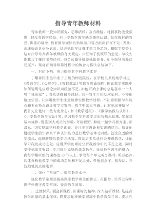 指导青年教师材料