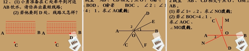 中学七年级数学下册 第五章 第五章小结与复习(一)课件 新人教版 课件
