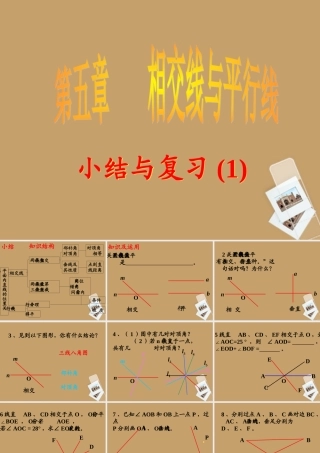中学七年级数学下册 第五章 第五章小结与复习(一)课件 新人教版 课件