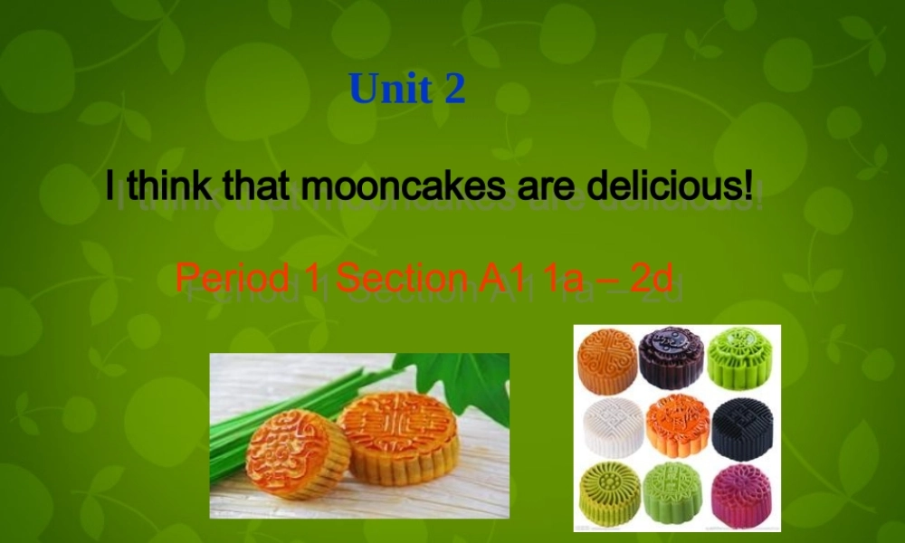 九年级英语全册 Unit 2 I think that mooncakes are delicious Section A 1课件 (新版)人教新目标版 课件