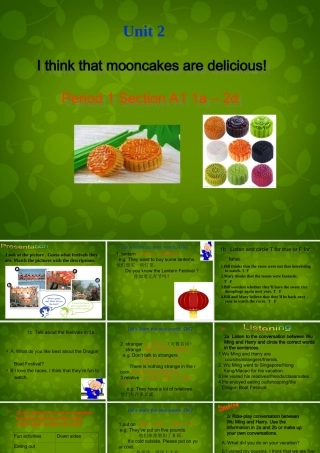 九年级英语全册 Unit 2 I think that mooncakes are delicious Section A 1课件 (新版)人教新目标版 课件