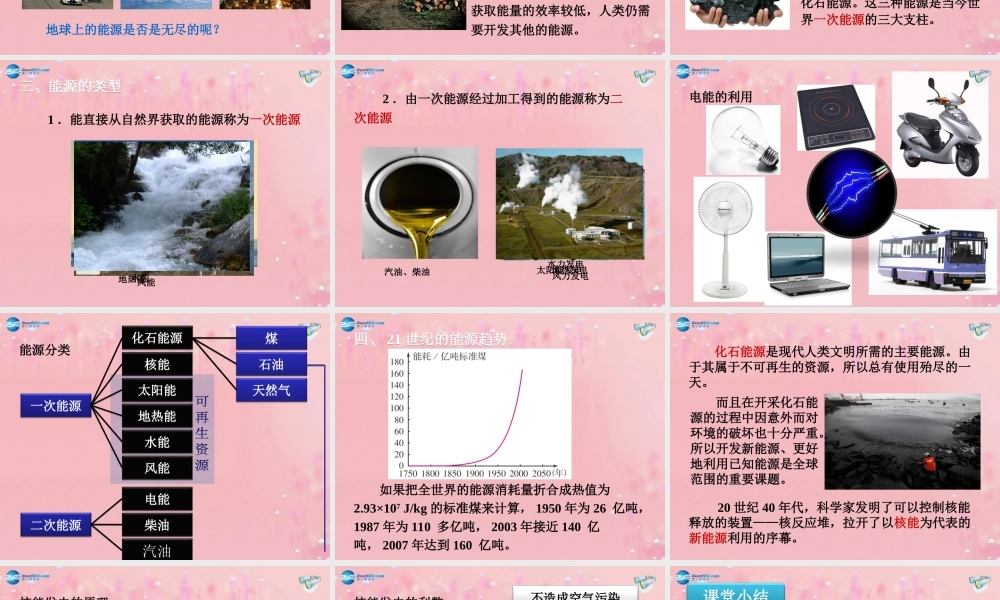 九年级物理全册 221 能源教学课件 (新版)新人教版 教案-2