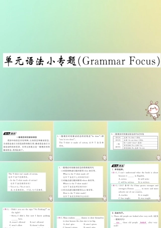 九年级英语全册 Unit 5 What are the shirts made of单元语法小专题(Grammar Focus)课件 (新版)人教新目标版 课件