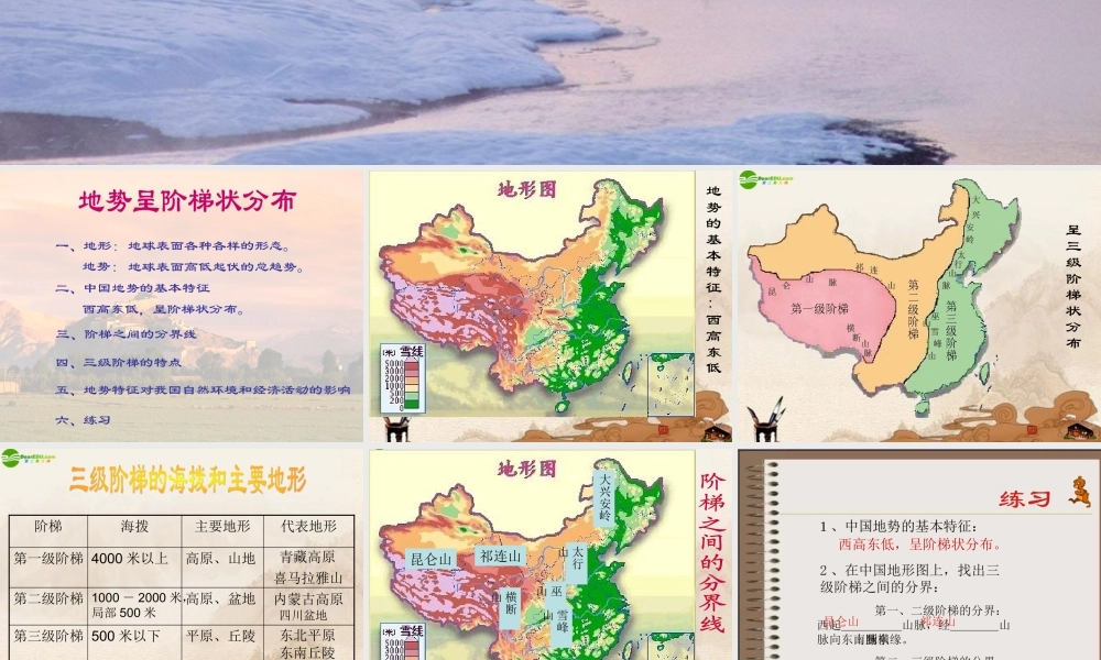 八年级地理上册 第二章第一节地势和地形课件 人教新课标版 课件