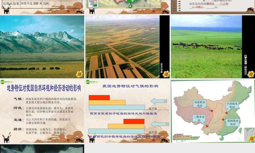 八年级地理上册 第二章第一节地势和地形课件 人教新课标版 课件