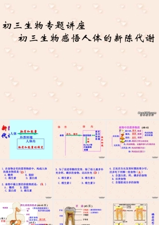 初三生物感悟人体的新陈代谢 人教版 课件