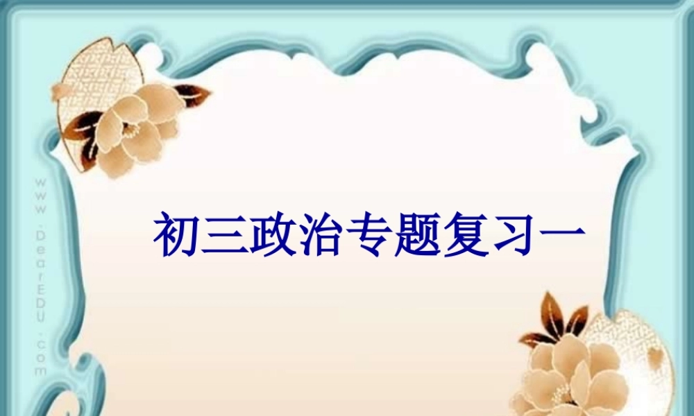 新课标初三政治专题复习一 课件