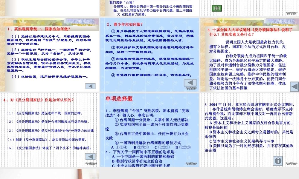 新课标初三政治专题复习一 课件