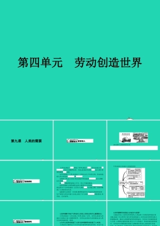 八年级政治下册 第四单元 劳动创造世界 9 人类的需要课件 教科版 课件