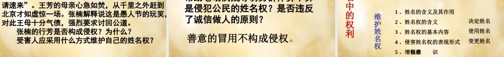 八年级政治下册 第四课 第2框 肖像和姓名中的权利课件 新人教版 课件