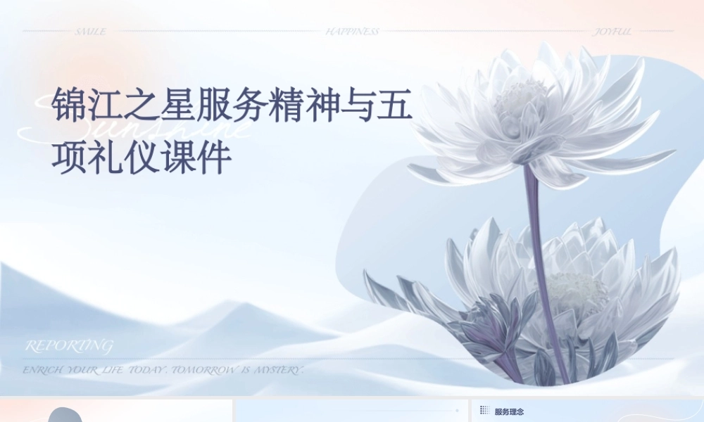 锦江之星服务精神与五项礼仪课件