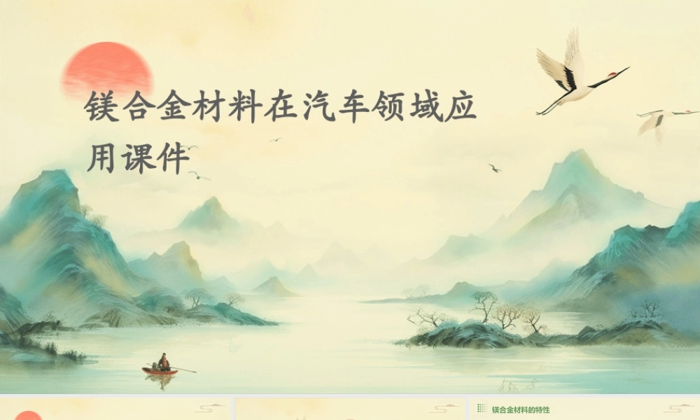 镁合金材料在汽车领域应用课件