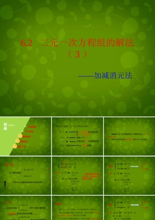 七年级数学下册 第六章 第2节(二元一次方程组的解法)课件3 (新版)冀教版