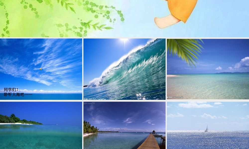 三年级文上册《大海的歌》PPT(语文S版)