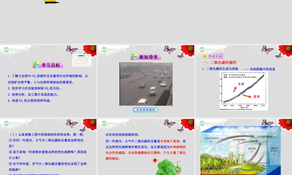 八年级化学全册 第六单元 第三节 大自然中的二氧化碳课件 鲁教版五四制 课件