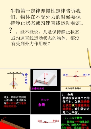 八年级物理下册 8.3(力的平衡)课件 教科版 课件