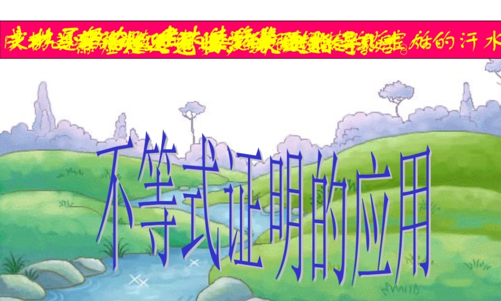 不等式证明的应用 新课标 人教版 课件