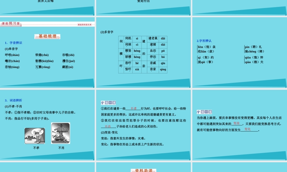 优化方案高考语文总复习第二单元爱的生命的乐章第4课罗密欧与朱丽叶节选课件鲁人版必修5 课件