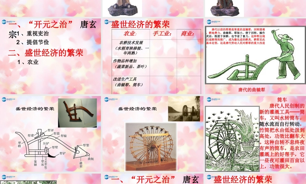山东省泰安市新泰七年级历史下册 第3课(开元盛世)课件 新人教版 课件