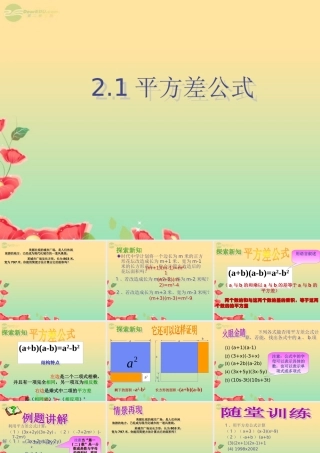 八年级数学上册(2.1平方差公式)课件 青岛版 课件