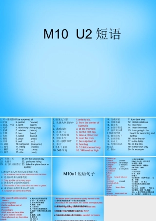 九年级英语上册 Module 10 Unit 2 The game that they like most is Australian football短语课件 (新版)外研版 课件