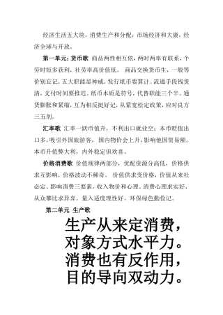 经济常识记忆口诀 (2)