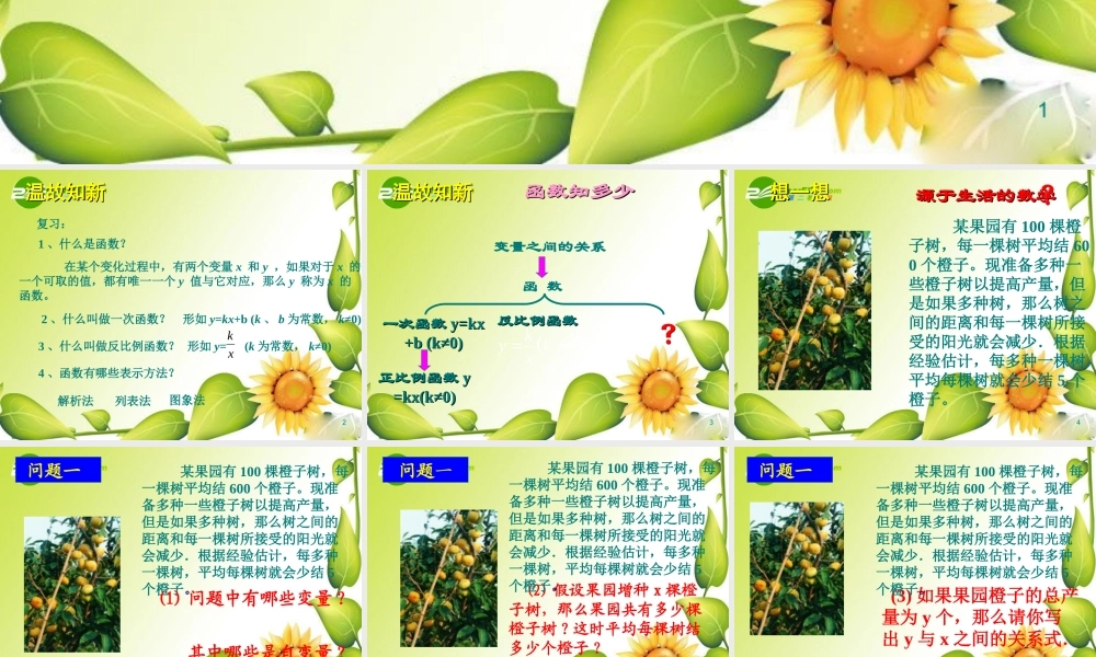 九年级数学下册：21二次函数所描述的关系课件(北师大版) 课件