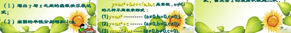 九年级数学下册：21二次函数所描述的关系课件(北师大版) 课件