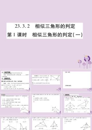 九年级数学上册 第23章 图形的相似 233 相似三角形 2332 相似三角形的判定 第1课时 相似三角形的判定(一)习题课件 (新版)华东师大版 课件