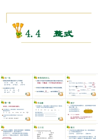 七年级数学上整式3课件浙教版 课件