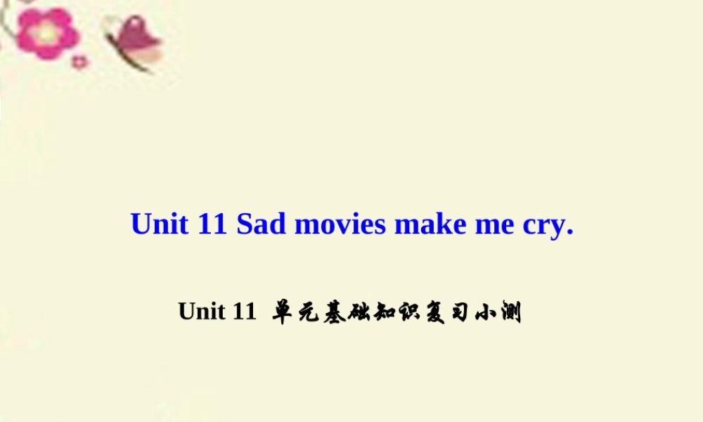 九年级英语全册 Unit 11 Sad movies make me cry单元基础知识复习小测课件 (新版)人教新目标版 课件