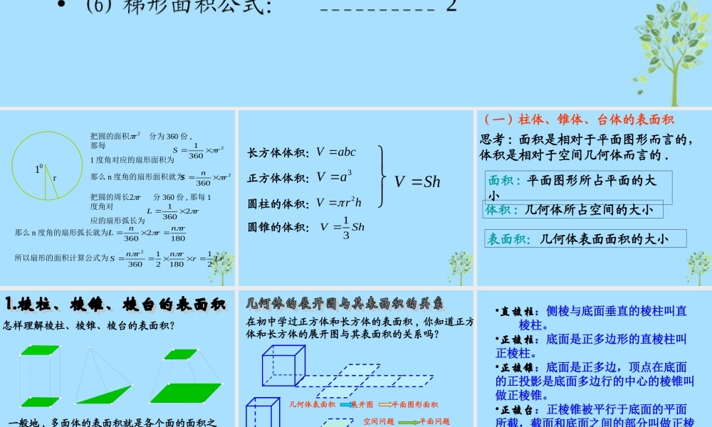 山西省忻州市高考数学 专题 几何体体积复习课件