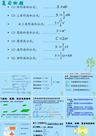 山西省忻州市高考数学 专题 几何体体积复习课件