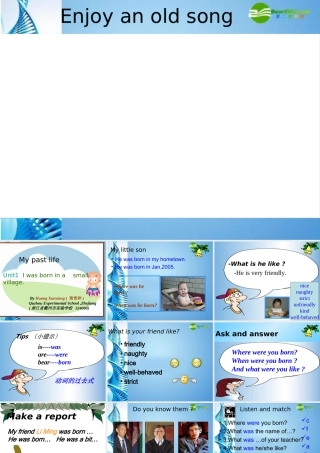 七年级英语下册 Module 8 Unit 1 I was born in a small village课件 外研版 课件