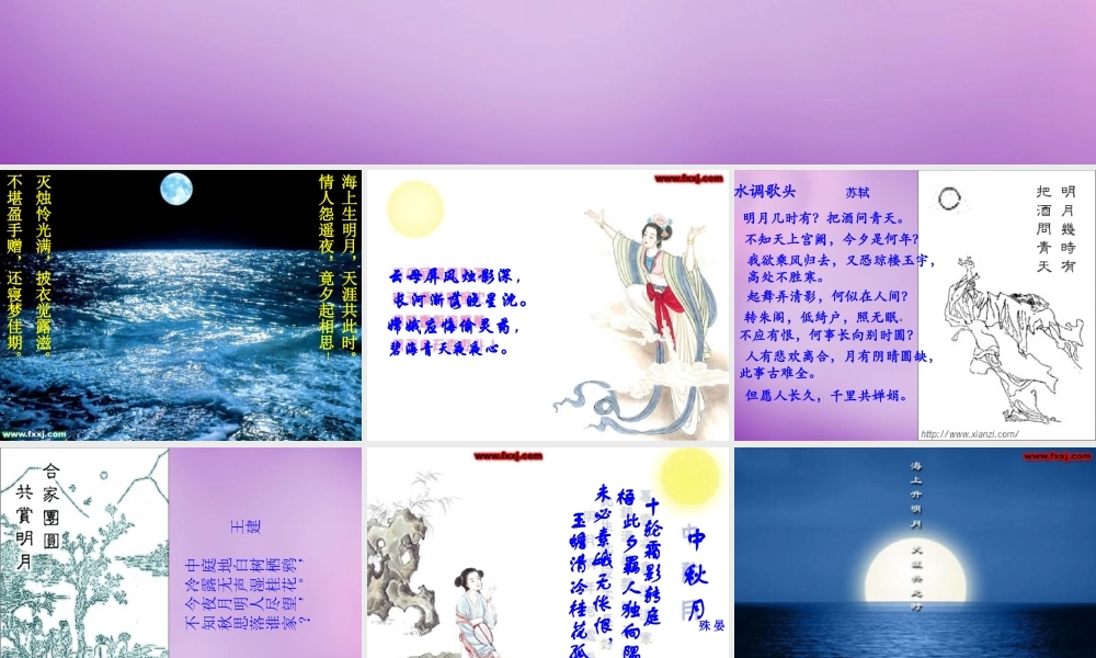 八年级语文下册 中秋明月课件 新人教版 课件