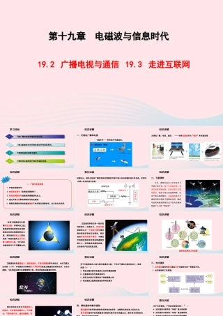 九年级物理下册 192广播电视与通信 193走进互联网教学课件 (新版)粤教沪版 课件