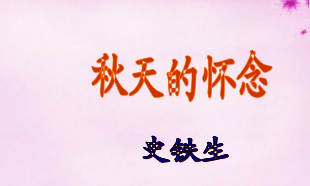 中学七年级语文上册 2(秋天的怀念)课件  (新版)新人教版 课件