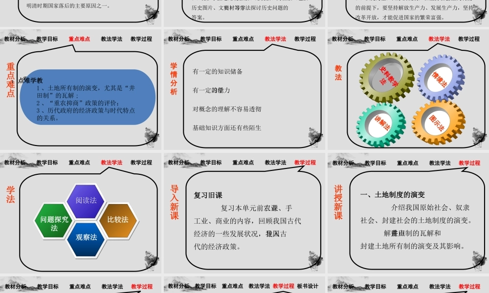 高中历史必修二《古代的经济政策》说课