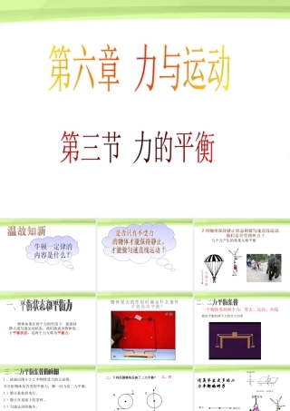 八年级物理上册 力的平衡课件 沪科版 课件