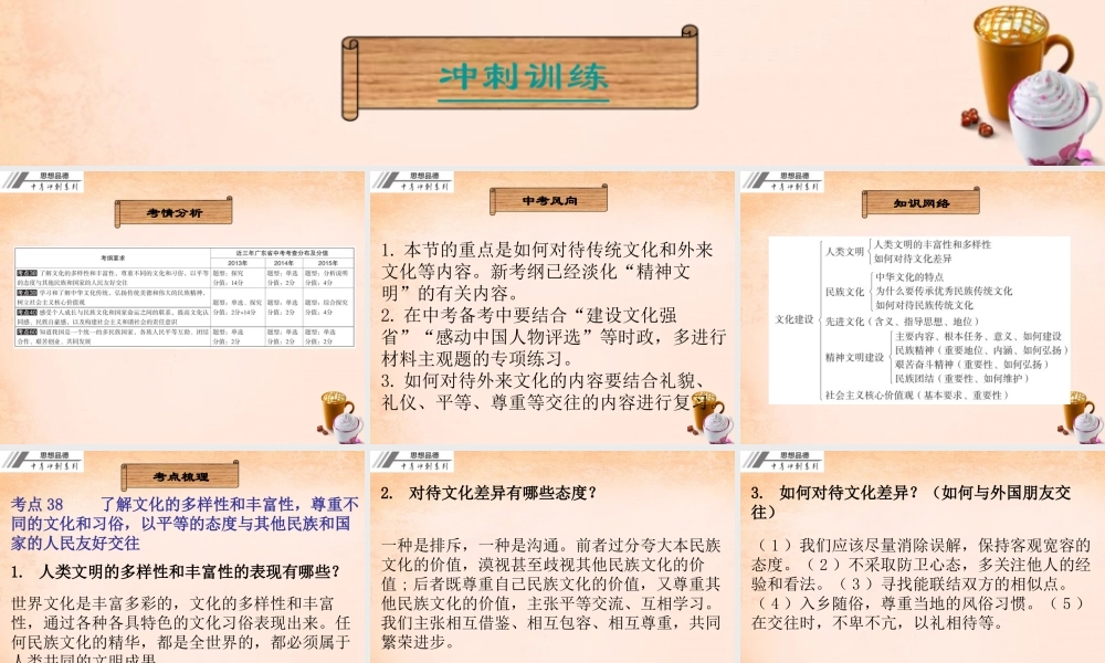 中考政治冲刺复习 第十二章 文化建设课件