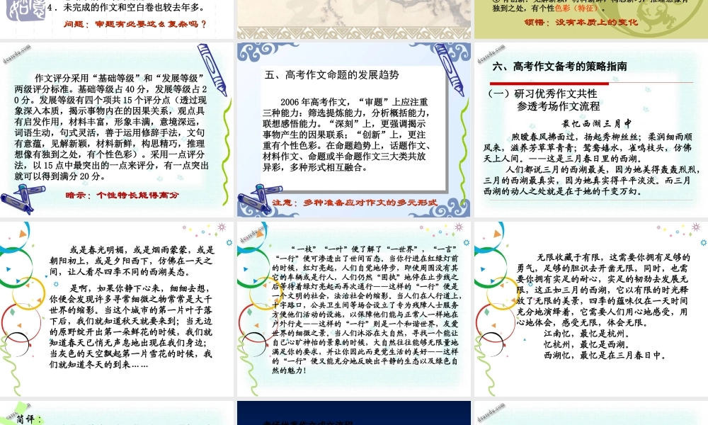 人教版高三语文高考作文备考提要 课件