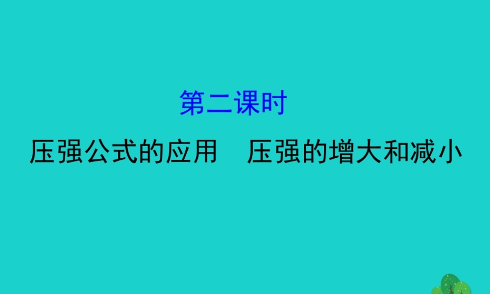 八年级物理下册 9.1 压强(第2课时)习题课件 (新版)新人教版 课件