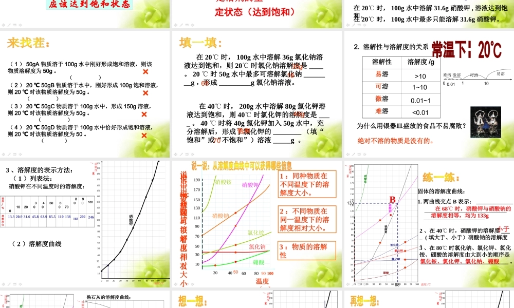 溶解度_第二课时