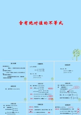 山西省忻州市高考数学 专题 含有绝对值的不等式1复习课件