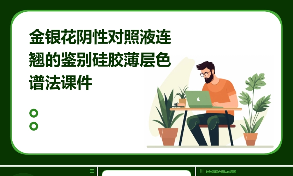 金银花阴性对照液连翘的鉴别硅胶薄层色谱法课件